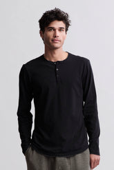 Malibu Collection® Long Sleeve Henley With Woven Detail