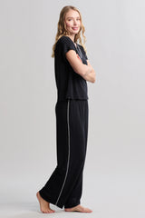 Luxe Milk Jersey® Piped Short Sleeve Pant Set