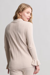 CozyChic Ultra Lite® Ribbed Ruffle Cuff Shirt