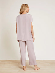 Washed Satin Tee & Cropped Pant Set
