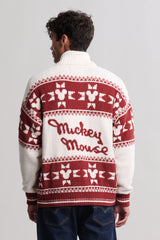 CozyChic® Unisex Disney Mickey Fair Isle Zip Sweater