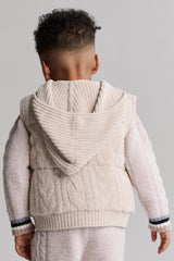 CozyChic Ultra Lite® Toddler Cable Puffer Hooded Vest
