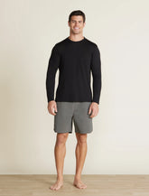 Malibu Collection® Slub Burnout Cut Neck Long Sleeve Tee