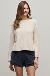 CozyChic Ultra Lite® Rope Stitch Boatneck Pullover