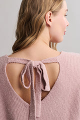 CozyChic Lite® Ribbed V Pullover With Back Tie
