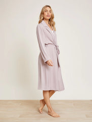 Washed Satin Notch Collar Robe