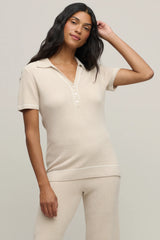 CozyChic Ultra Lite® Contrast Stripe Ribbed Collar Henley