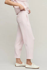 Brushed Fleece Seamed Ankle Pant
