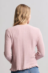 CozyChic Ultra Lite® Cable Knit Cardigan with Ruffle