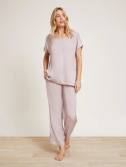 Washed Satin Tee & Cropped Pant Set