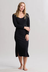 CozyChic Ultra Lite® Ribbed Scoop Neck Midi Dress