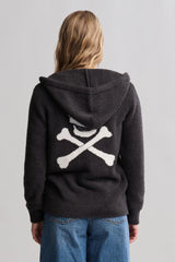 CozyChic® Unisex Skull & Bones Zip Up Hoodie