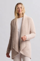 CozyChic® Honeycomb Shawl Cardigan