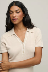 CozyChic Ultra Lite® Contrast Stripe Ribbed Collar Henley