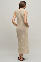 Sunbleached Shell Motif Crew Midi Dress
