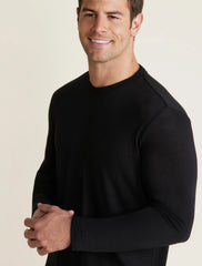 Malibu Collection® Slub Burnout Cut Neck Long Sleeve Tee