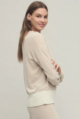 CozyChic Ultra Lite® Color Block Heart Collared Pullover