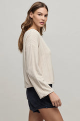 CozyChic Ultra Lite® Rope Stitch Boatneck Pullover