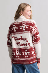 CozyChic® Unisex Disney Mickey Fair Isle Zip Sweater