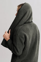 CozyChic® Blanket Stitch Cardigan with Detachable Scarf