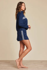 Malibu Collection® Butterchic 1/2 Zip Pullover with Stripes