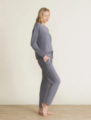 Malibu Collection® Brushed Fleece Sweater Mix Tapered Pant