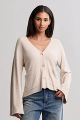 CozyChic Lite® Wide Sleeve Button Front Cardigan