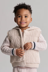 CozyChic Ultra Lite® Toddler Cable Puffer Hooded Vest
