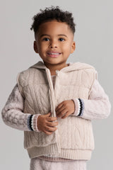 CozyChic Ultra Lite® Toddler Cable Puffer Hooded Vest