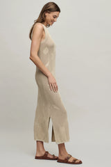 Sunbleached Shell Motif Crew Midi Dress