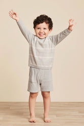 CozyChic Ultra Lite® Toddler Heathered Stripe Raglan Pullover