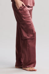 Liquid Satin Wide Leg Cargo Pant