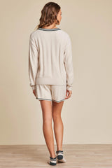 CozyChic Lite® V Neck Pointelle Pullover