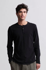 Malibu Collection® Long Sleeve Henley With Woven Detail