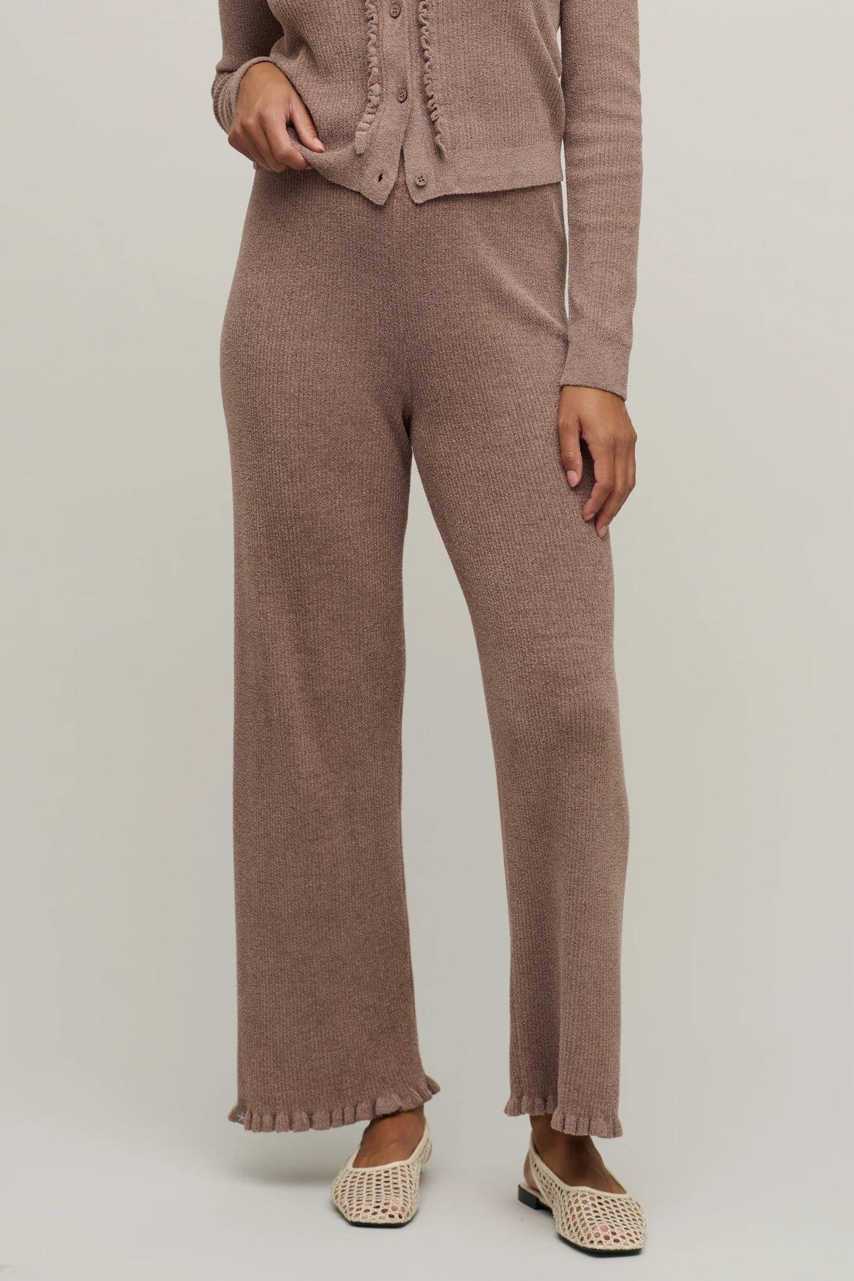 CozyChic Ultra Lite® Rib Ruffle Hem Ankle Pant
