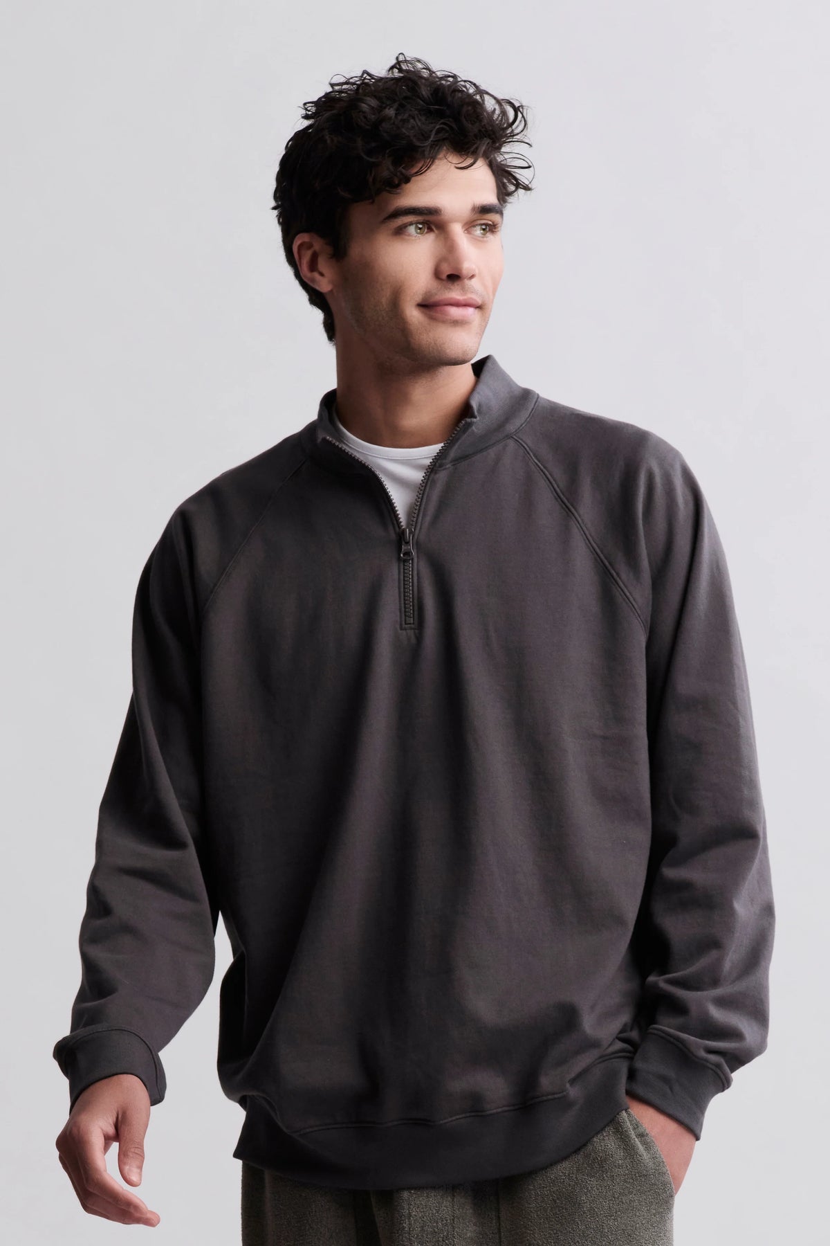 Malibu Collection® Pima Cotton Fleece Half Zip Pullover