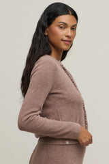 CozyChic Ultra Lite® Pointelle Rib Ruffle Front Cardigan