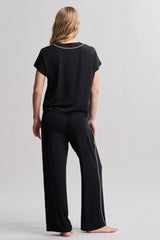 Luxe Milk Jersey® Piped Short Sleeve Pant Set