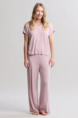 Luxe Milk Jersey® Piped Short Sleeve Pant Set