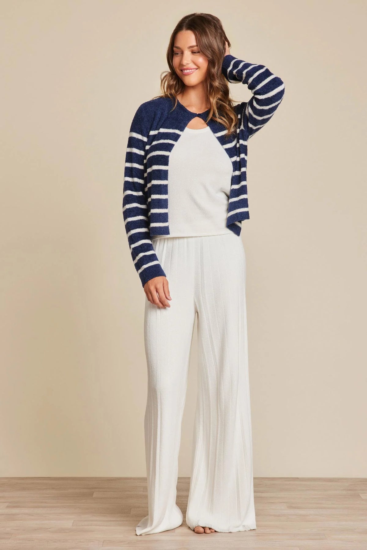 CozyChic Lite® Striped Cardigan With Button