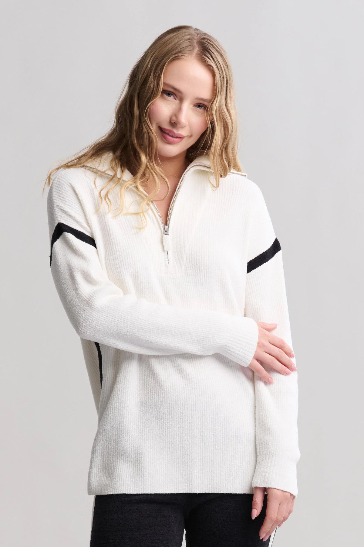 CozyChic Ultra Lite® Side Stripe Half Zip Pullover