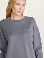 Malibu Collection® Brushed Fleece Sweater Mix Pullover