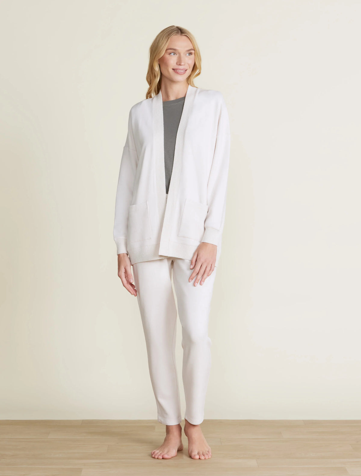 Malibu Collection® Brushed Fleece Sweater Mix Cardigan