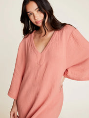 Malibu Collection® Sun Soaked Crinkle Cotton V-neck Caftan