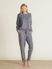 Malibu Collection® Brushed Fleece Sweater Mix Tapered Pant