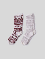 CozyChic® Checkered Stripe Sock Set