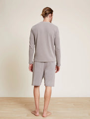 Malibu Collection® Pigment Waffle Long Sleeve Henley Tee