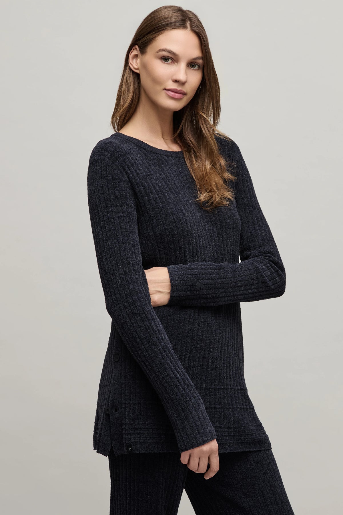 CozyChic Ultra Lite® Textured Rib Pullover with Buttons