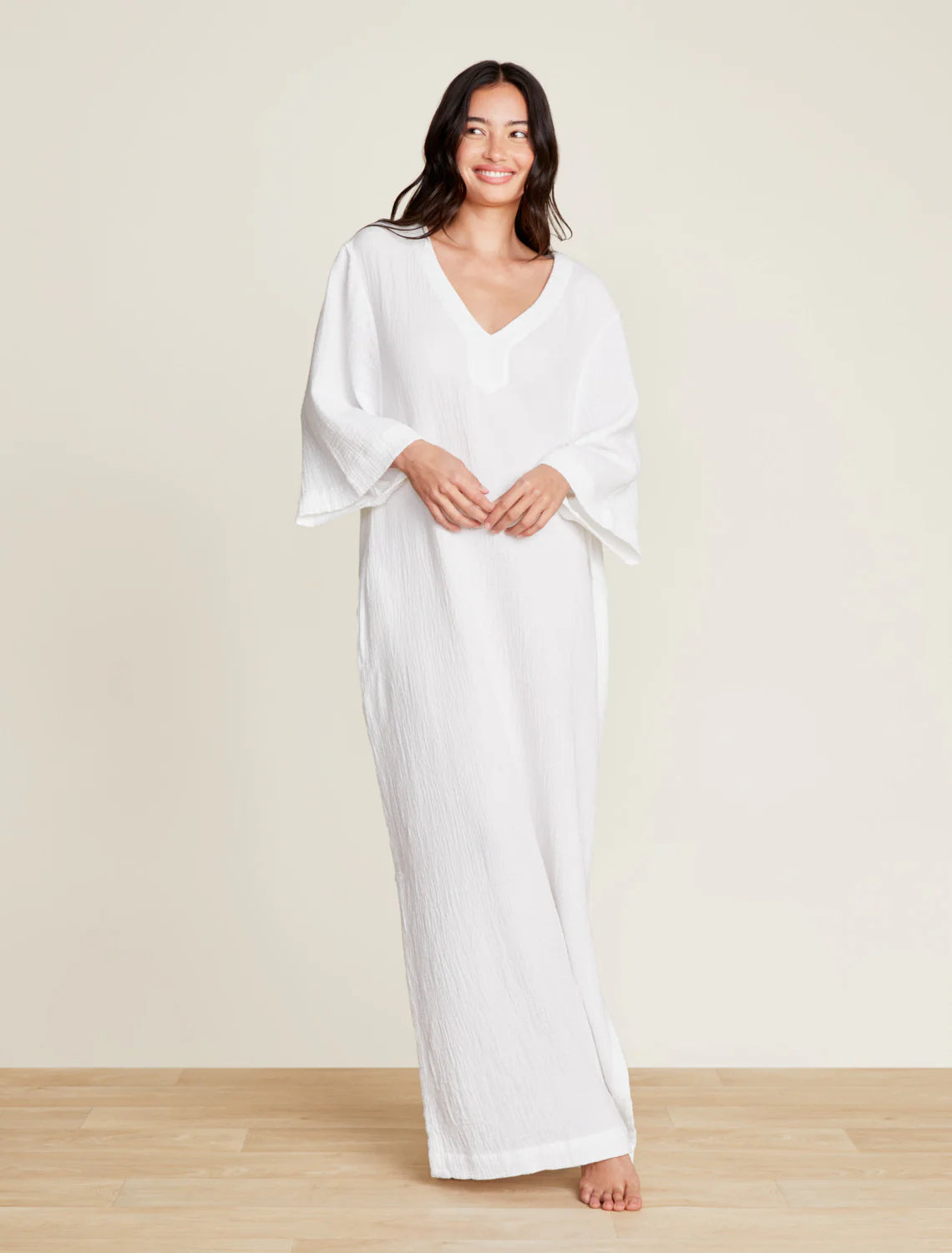 Malibu Collection® Sun Soaked Crinkle Cotton V-neck Caftan
