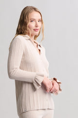 CozyChic Ultra Lite® Ribbed Ruffle Cuff Shirt